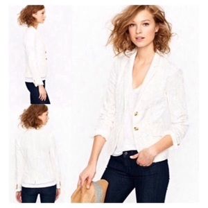 J.Crew White Eyelet Schoolboy Blazer 6